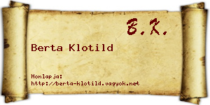 Berta Klotild névjegykártya